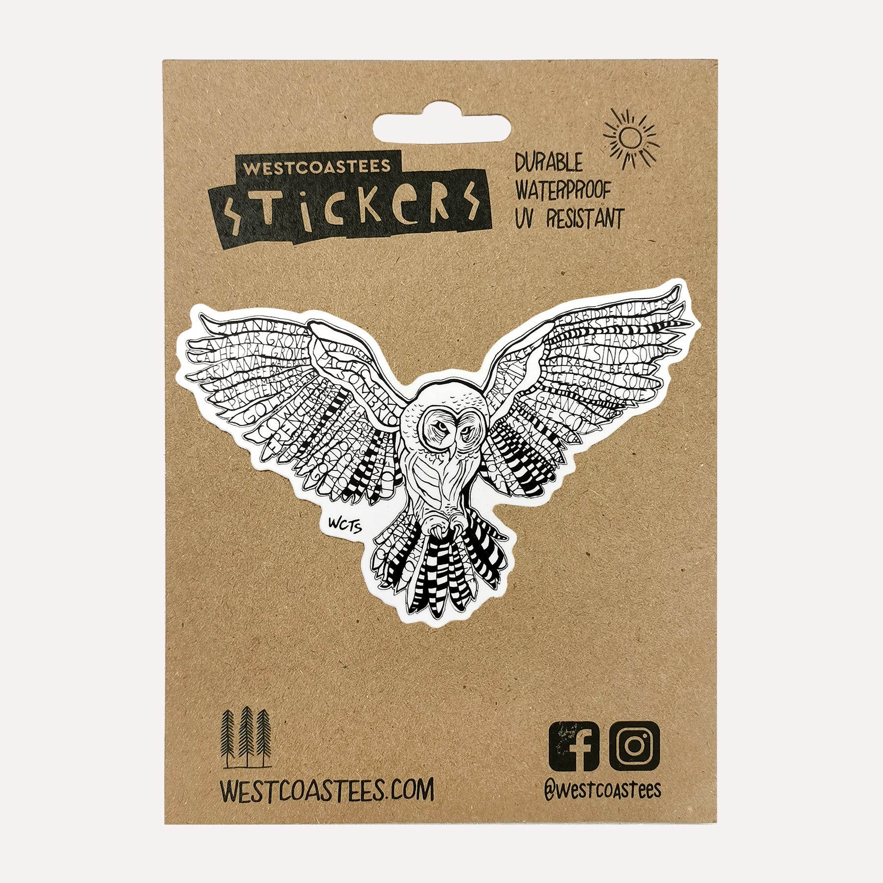 Westcoastees Owl Places Sticker - Westcoastees