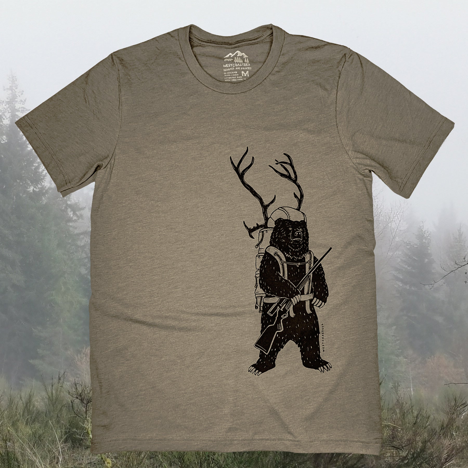 Adult Unisex Hunting Bear T-shirt