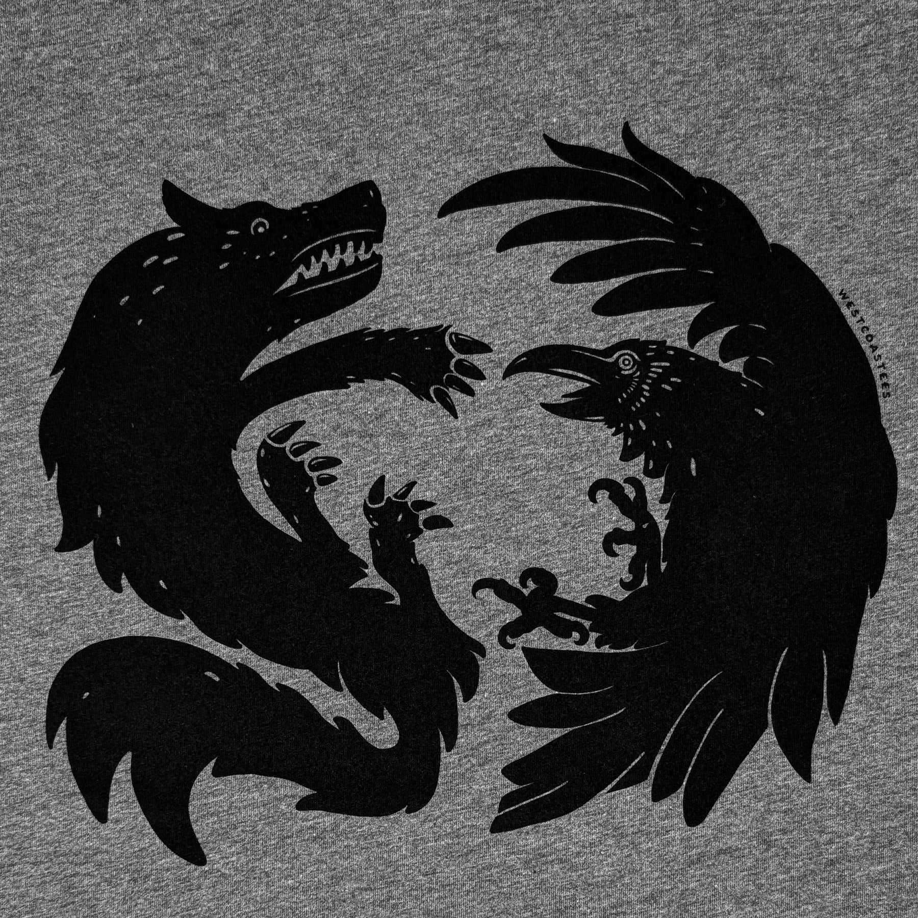Adult Unisex The Raven and The Wolf T-shirt