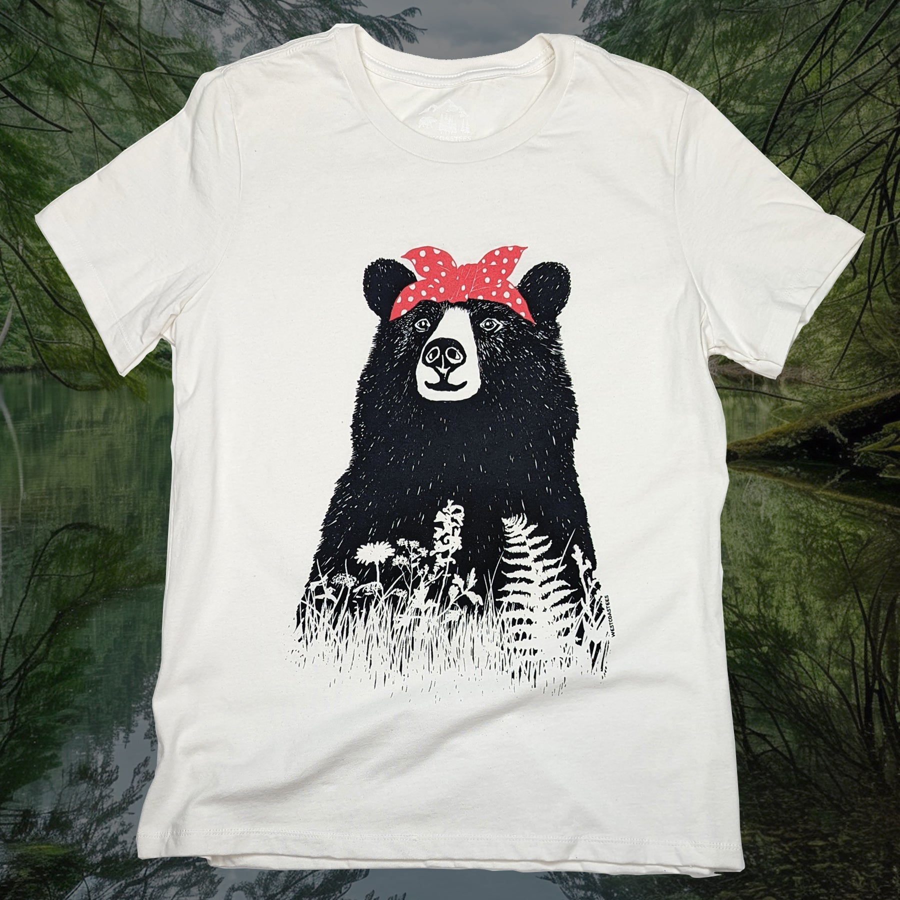 Women's Bandana Bear Crew Neck T-shirt