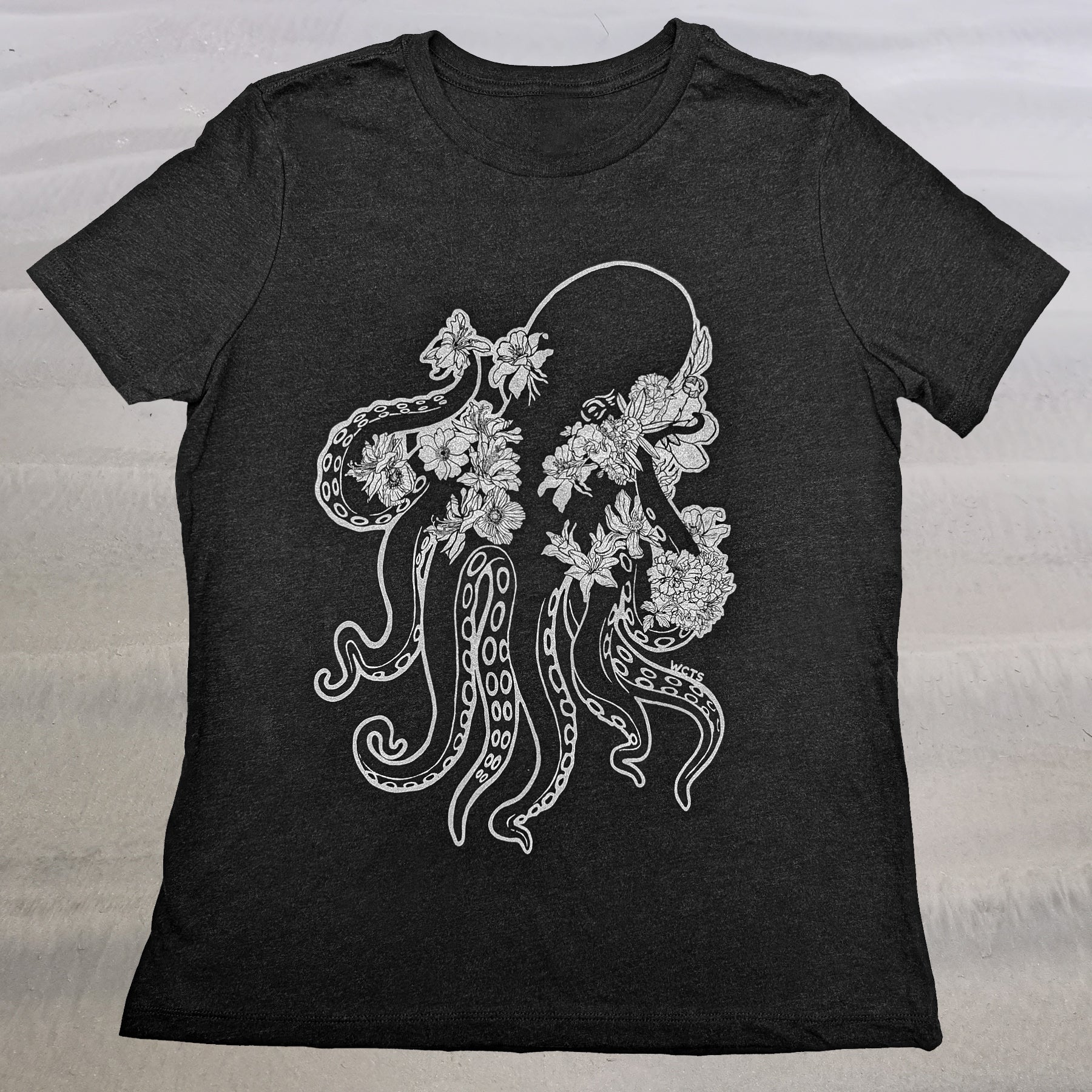 Women's Flower Octopus Crewneck T-shirt