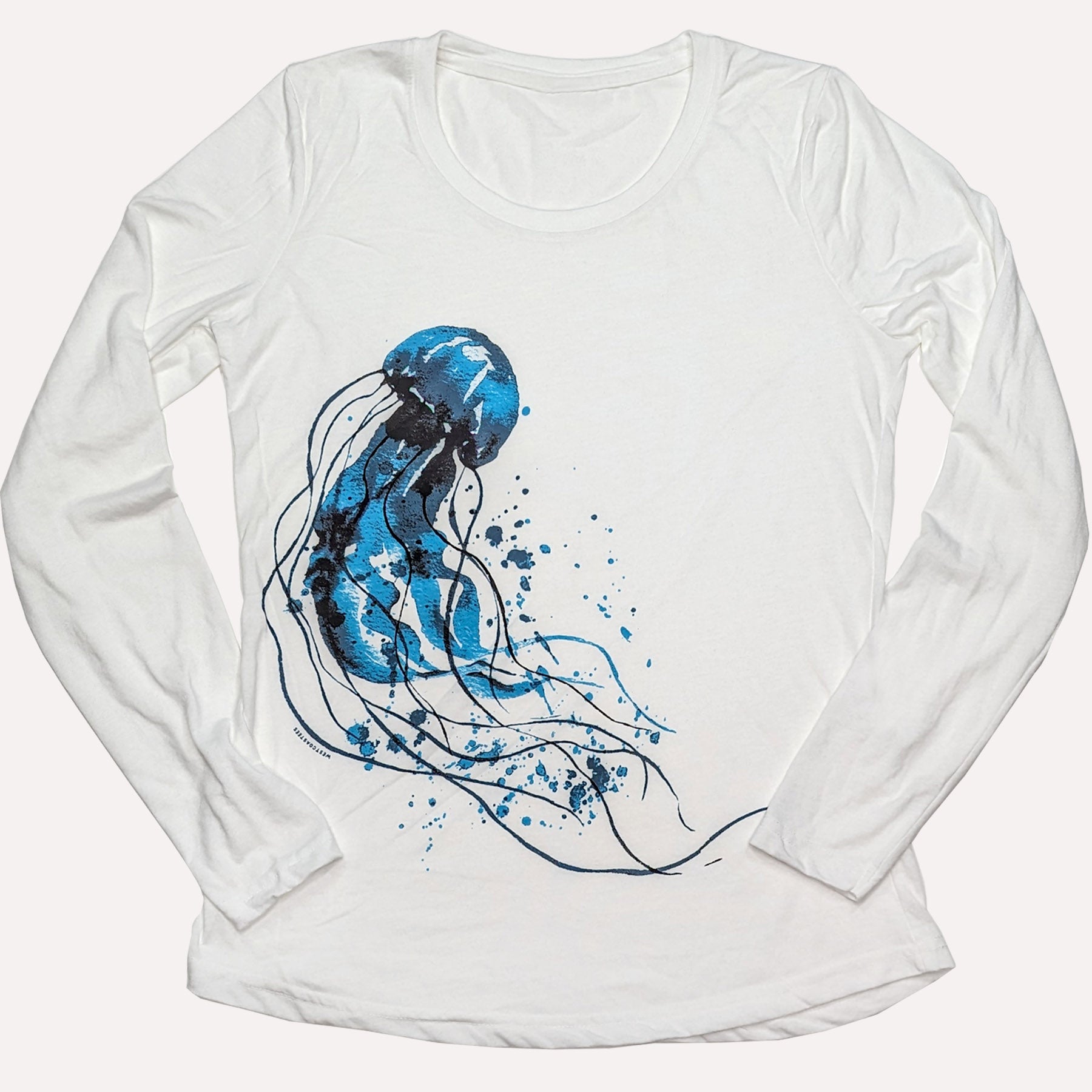 Women's Water Colour Jellyfish Long Sleeve T-shirt