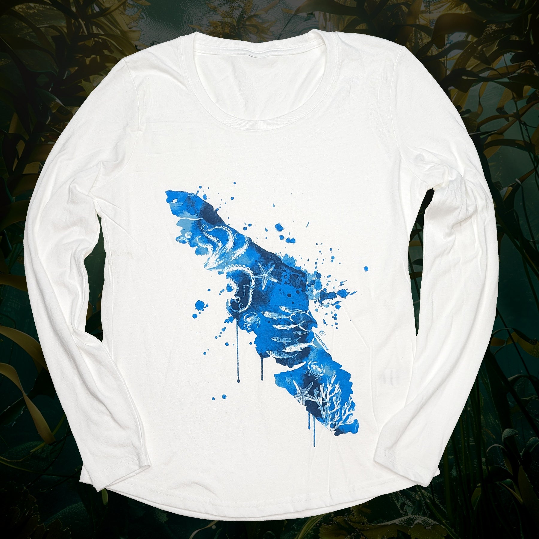 Womens Watercolour Island long sleeve t-shirt