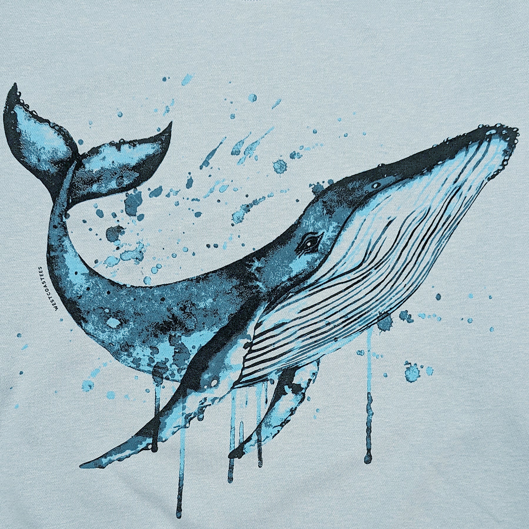Women's Water Colour Whale Long Sleeve Crew Neck Sweater