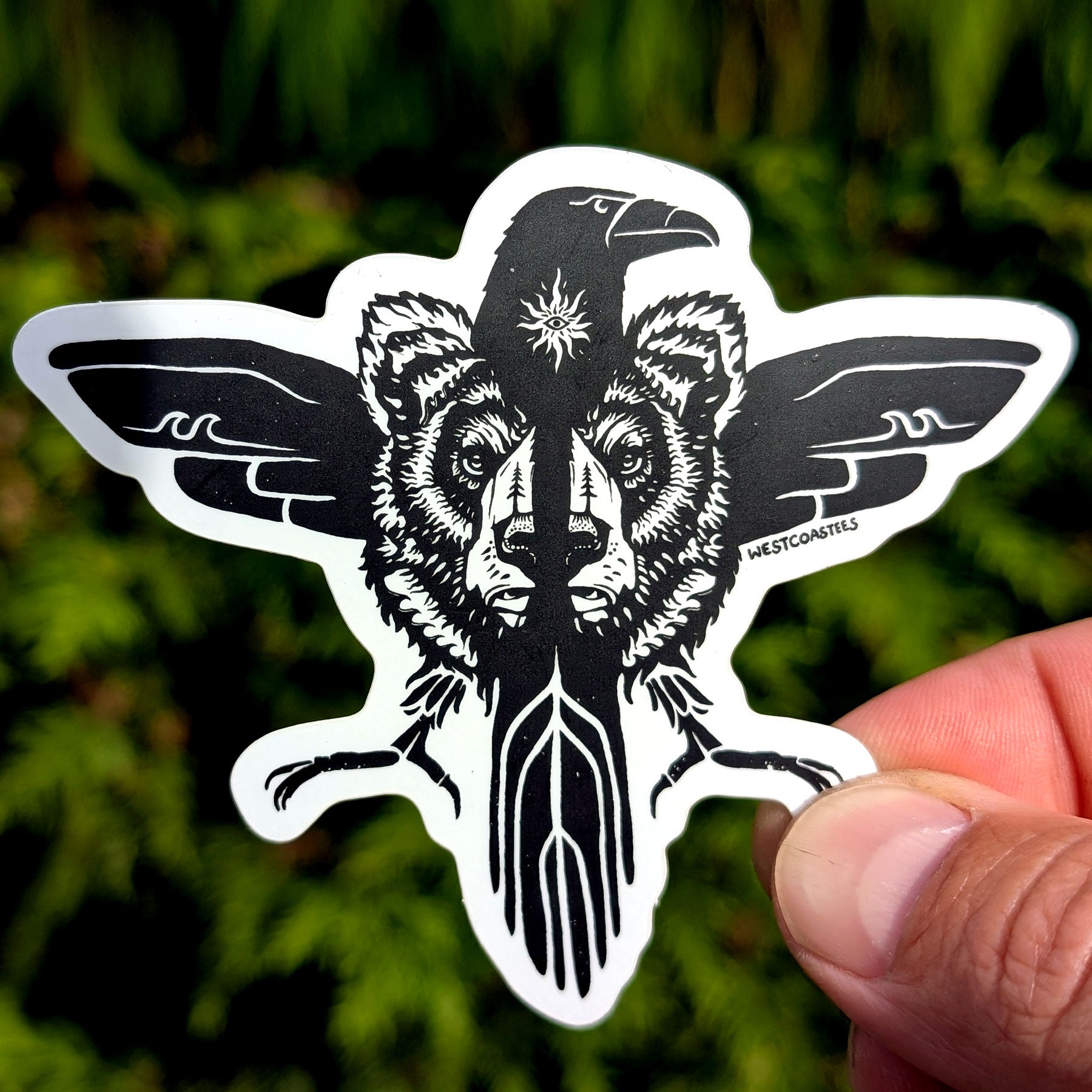 Westcoastees Raven Bear Sticker
