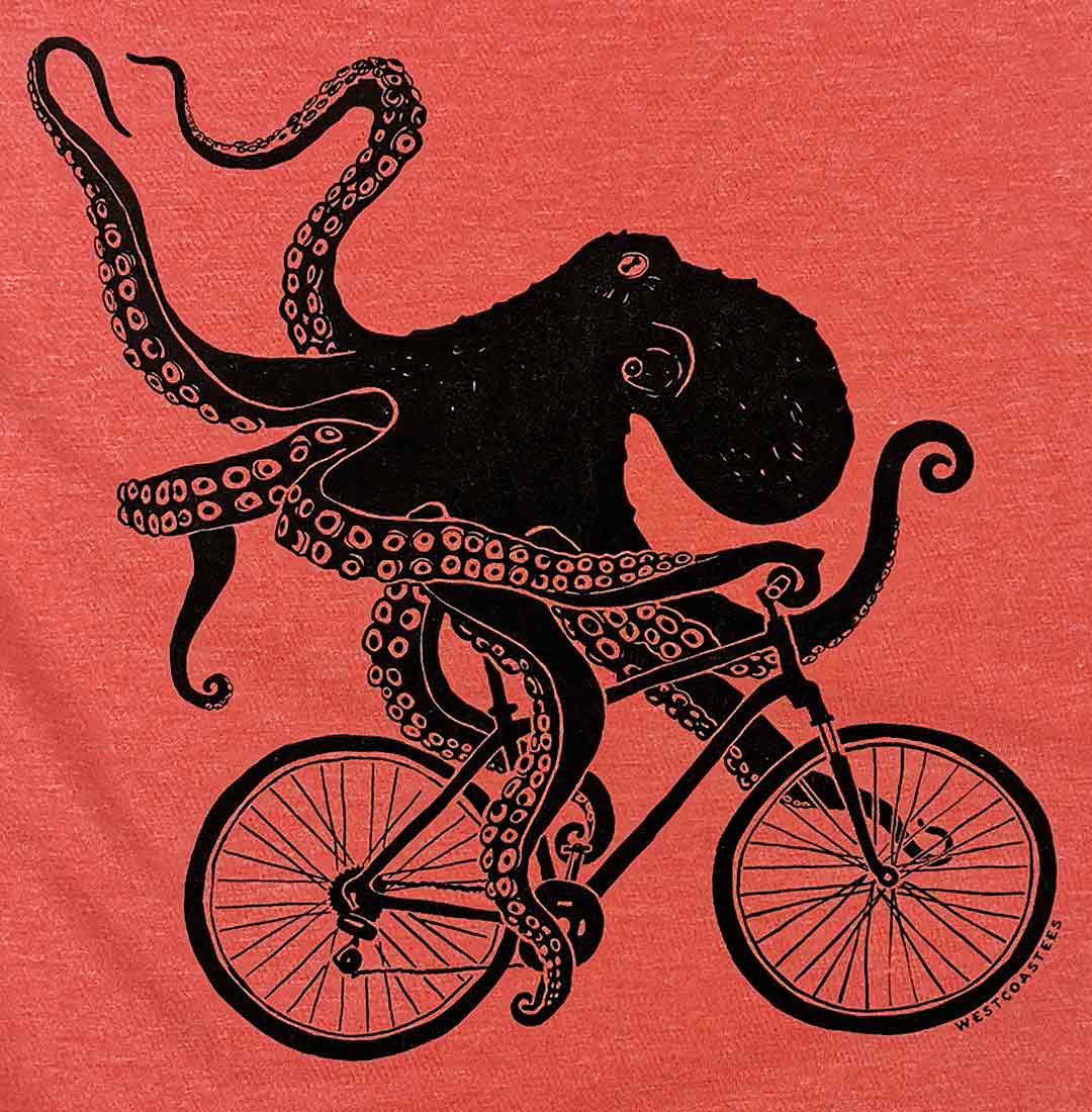Kid's Unisex Biking Octopus T-shirt - Westcoastees