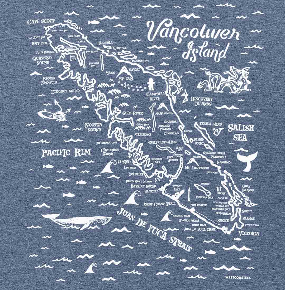 Close-up Vancouver Island Map Adult Unisex T-shirt