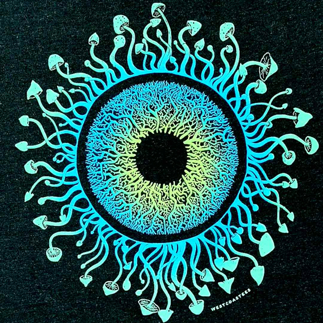 Close-up of Mycelium Eye Mushroom T-shirt