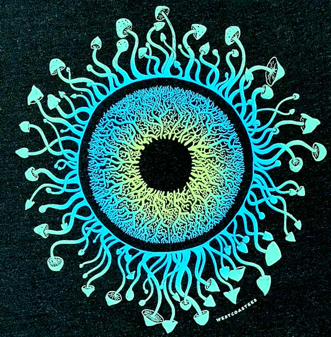 Close-up of Mycelium Eye Mushroom T-shirt