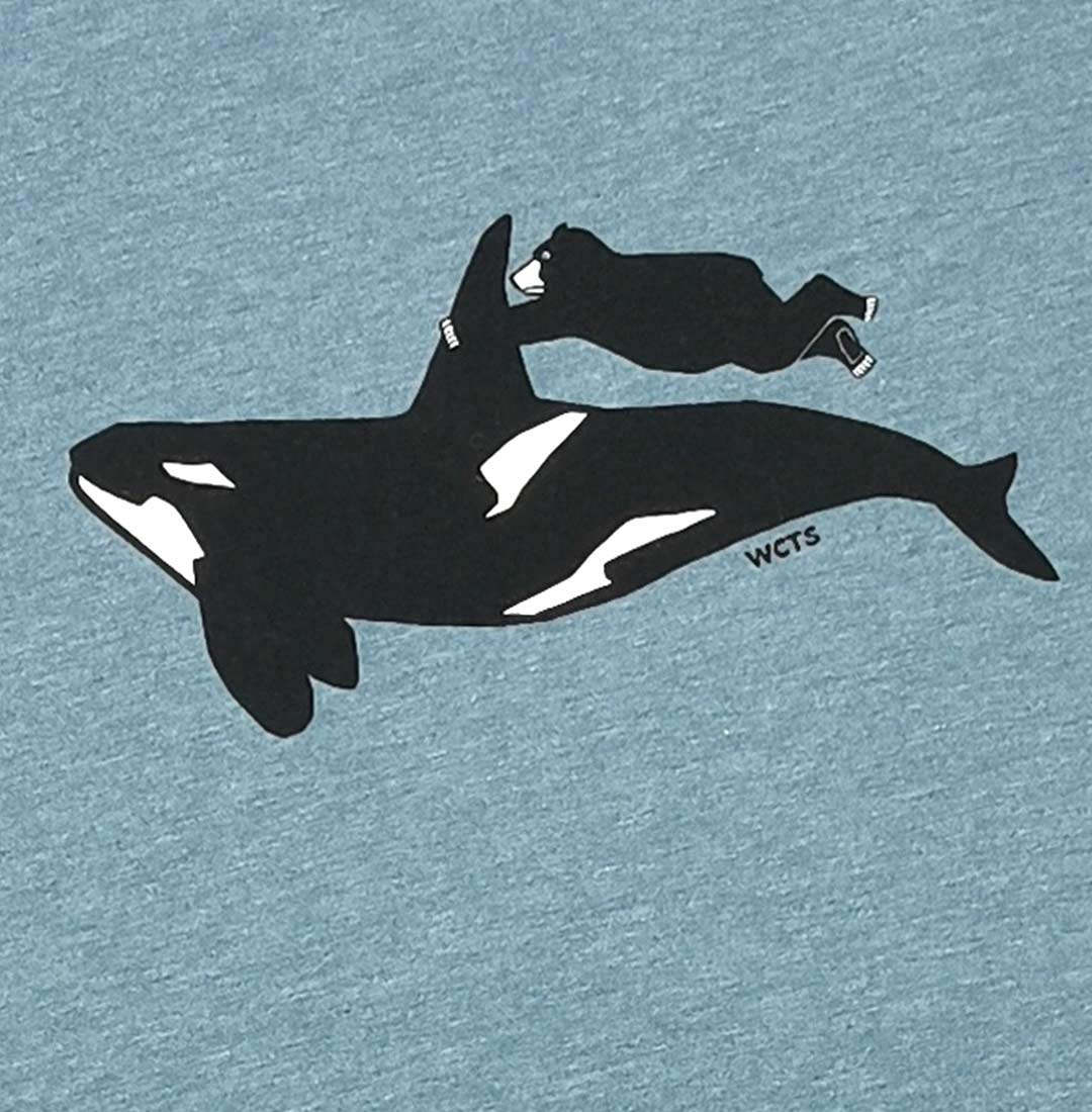 Close-up of a Bear Riding and Orca Adult Unisex T-shirt