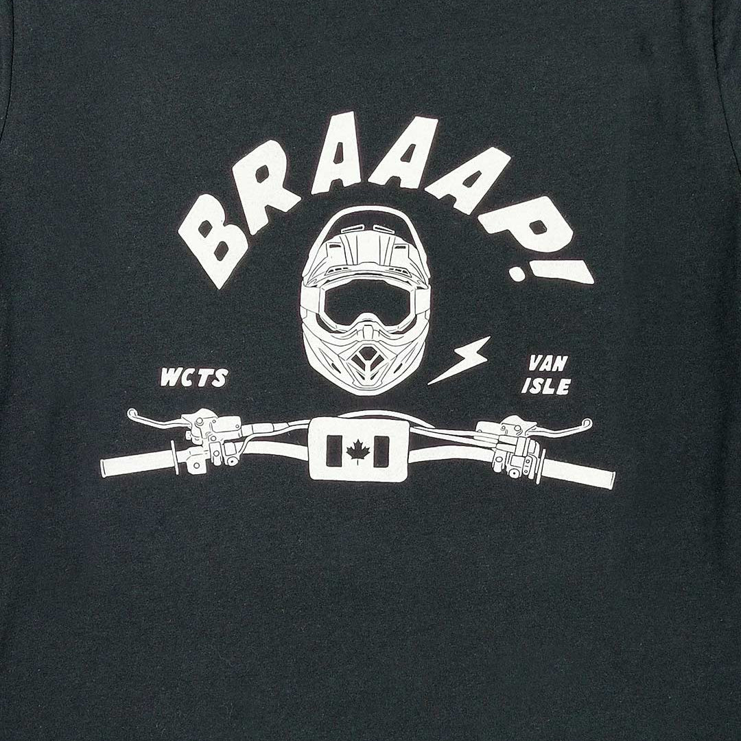 Close-up of Braaap! Motorbike Adult Unisex T-shirt