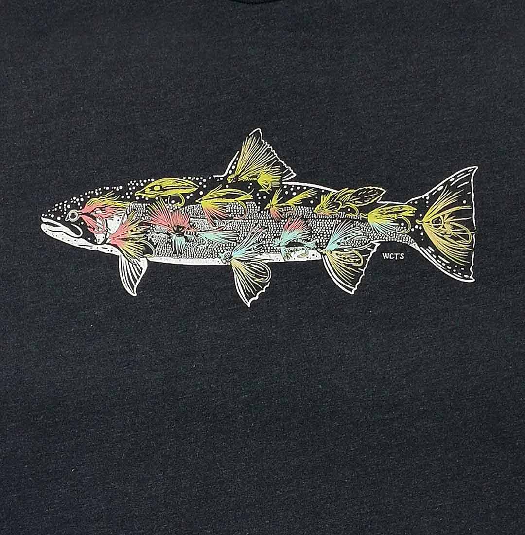 Close-up of trout made of flys Adult Unisex T-shirt