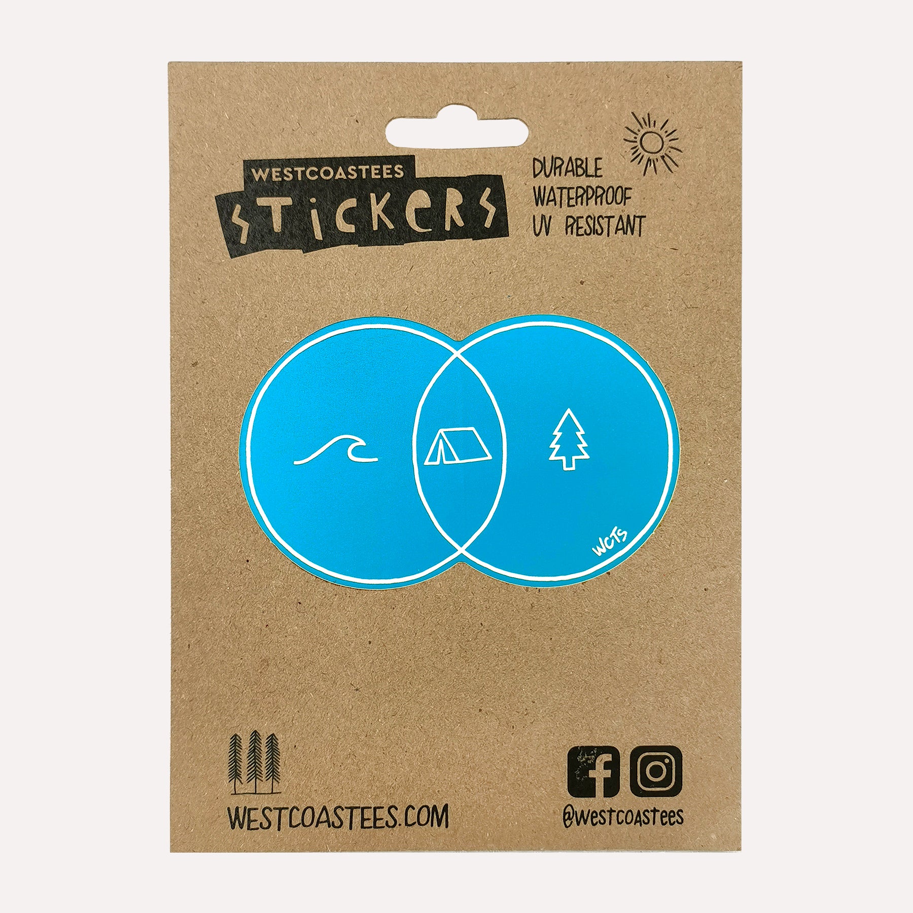 Westcoastees Camping Venn Diagram Sticker - Westcoastees