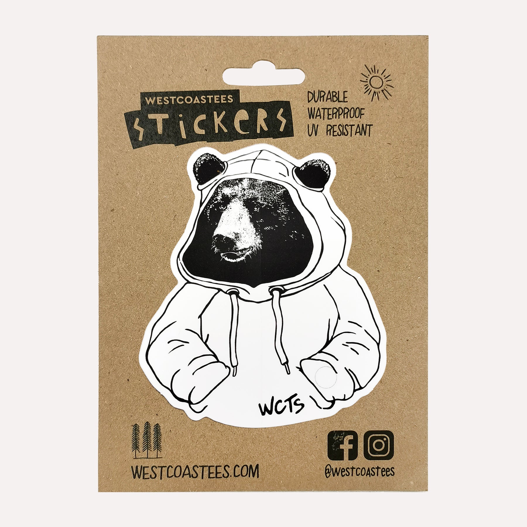 Westcoastees Hoodie Bear Sticker - Westcoastees