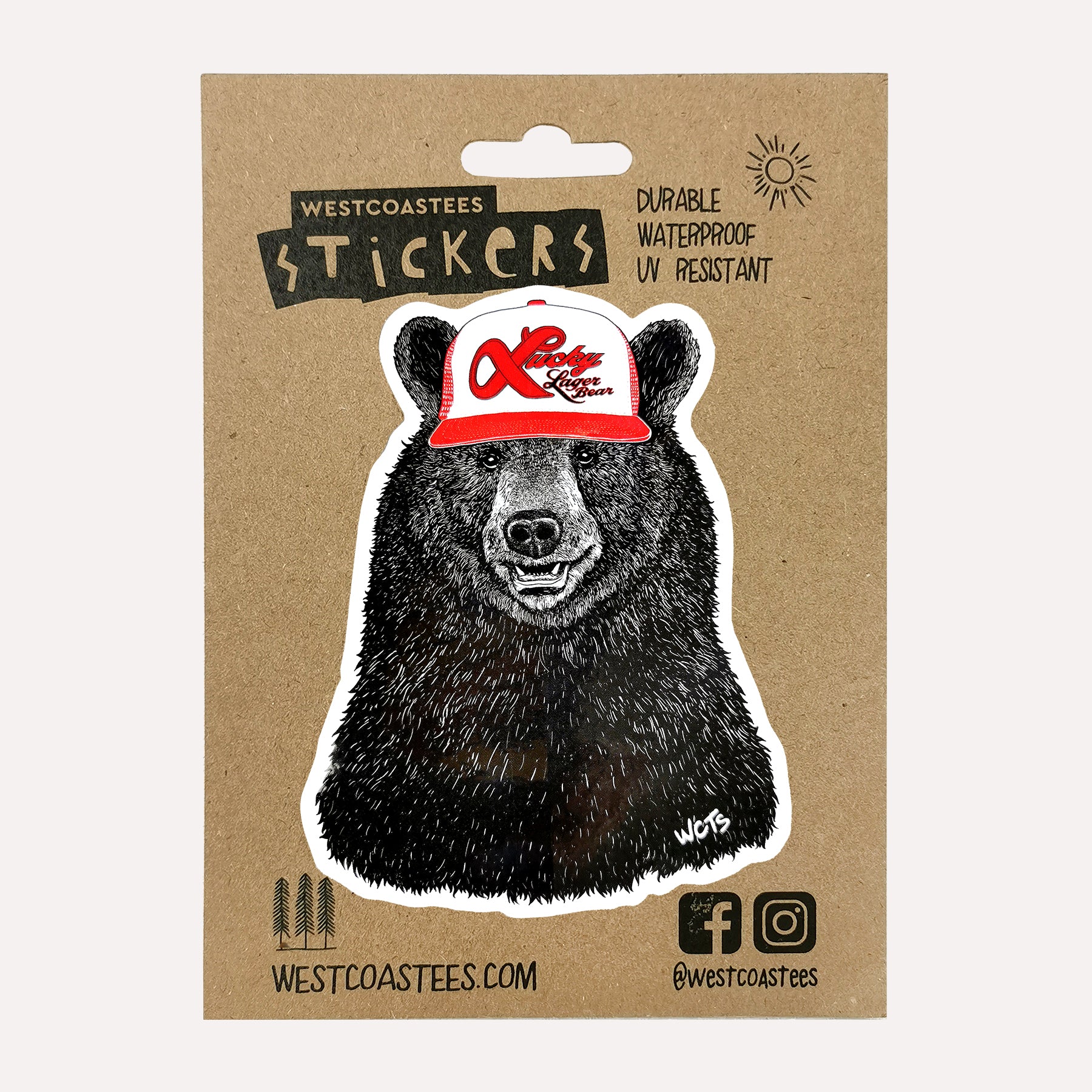 Westcoastees Lucky Bear Sticker - Westcoastees