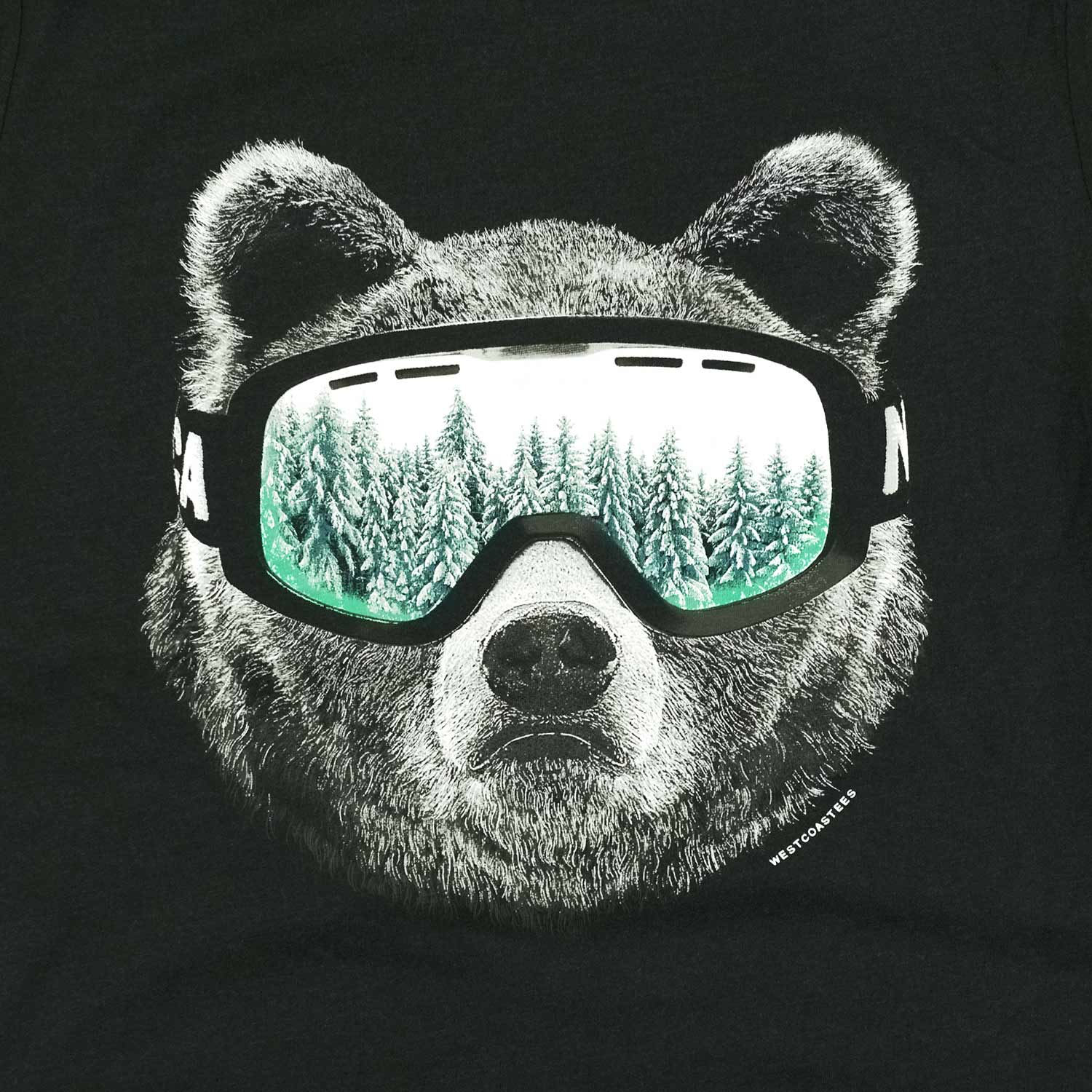 bears goggles on Adult Unisex Ski Bear T-shirt – Westcoastees