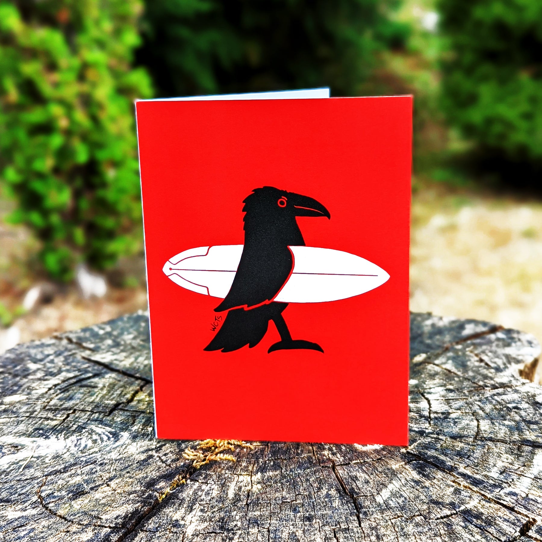 Westcoastees Raven Surfer Art Card, ART CARD, Westcoastees, 