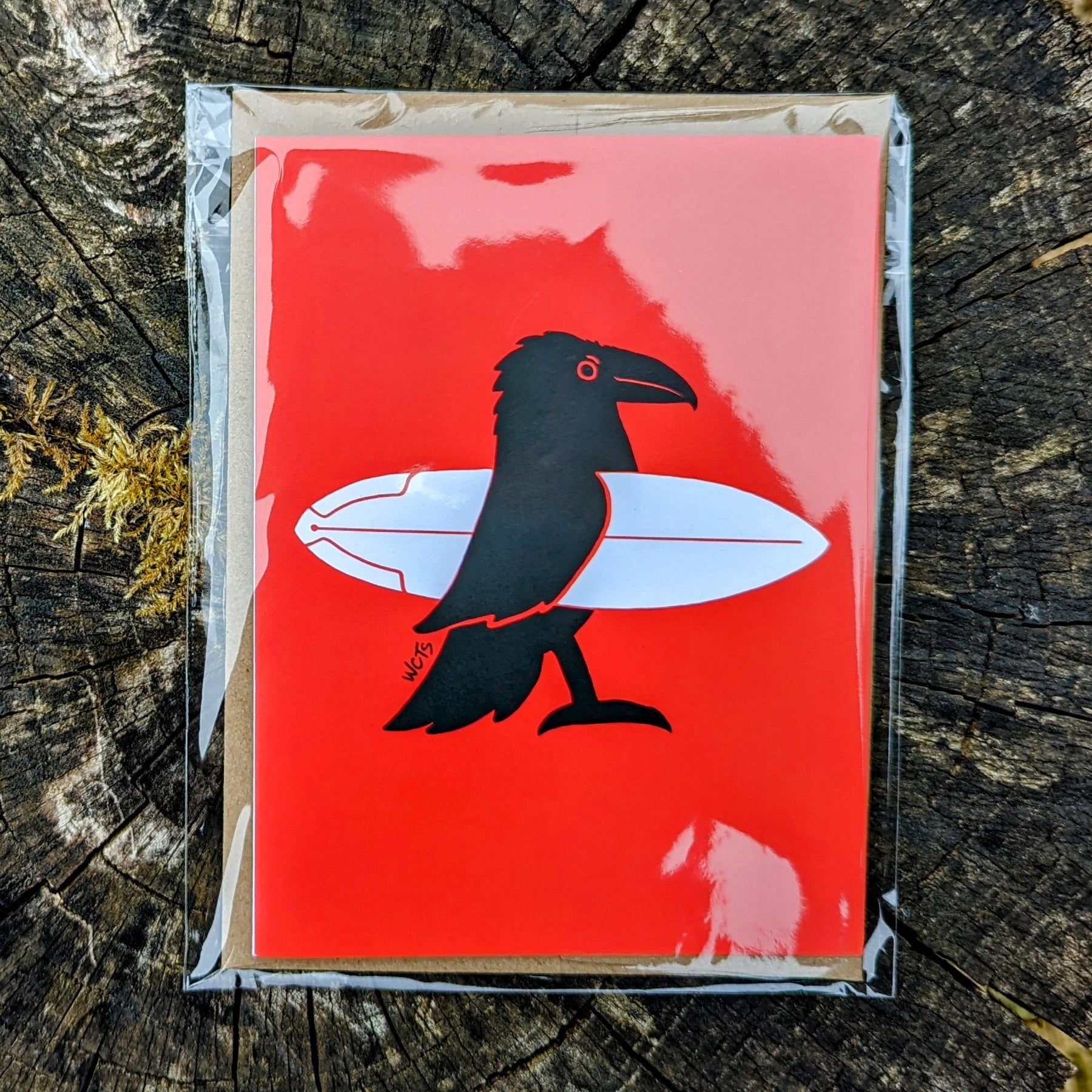 Westcoastees Raven Surfer Art Card, ART CARD, Westcoastees, 