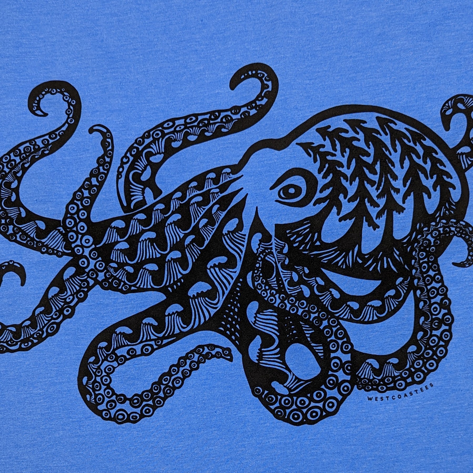Adult Unisex Forest Octopus T-shirt, ADULT UNISEX TEE'S, Westcoastees, www.westcoastees.com