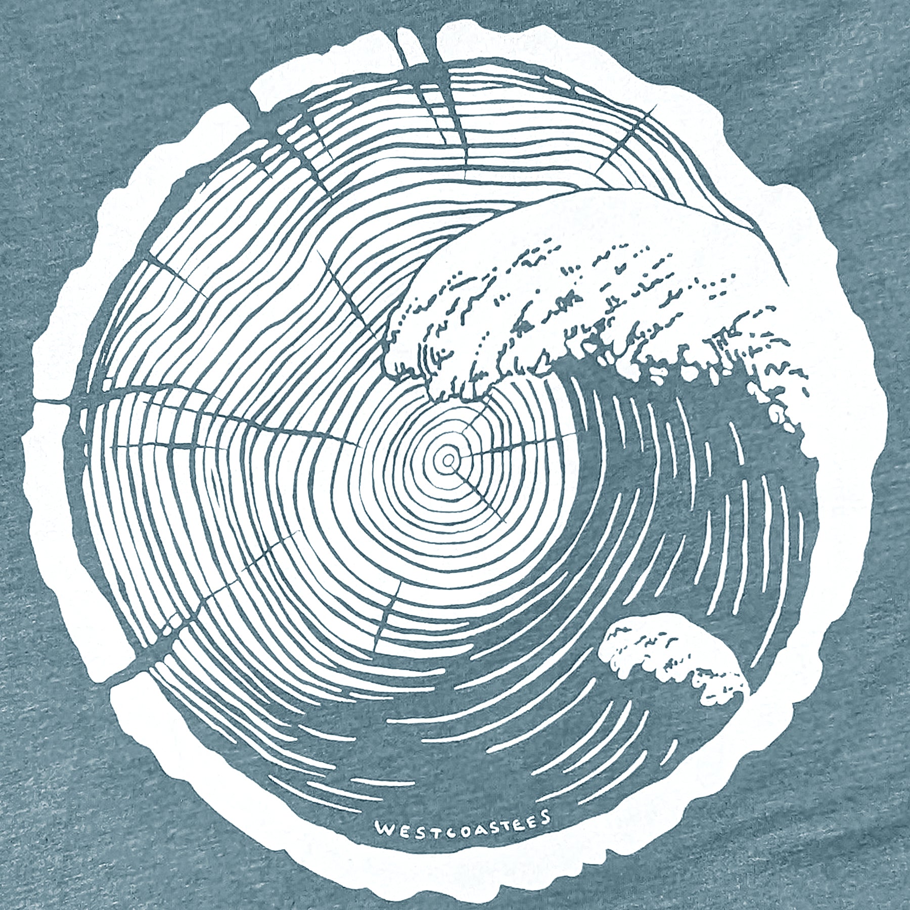 Women's Tree Wave V-Neck T-shirt, WOMEN'S T-SHIRTS, Westcoastees, 